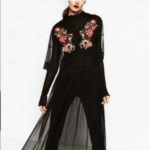 BBWM Woman black sheer mesh cover up dress size small